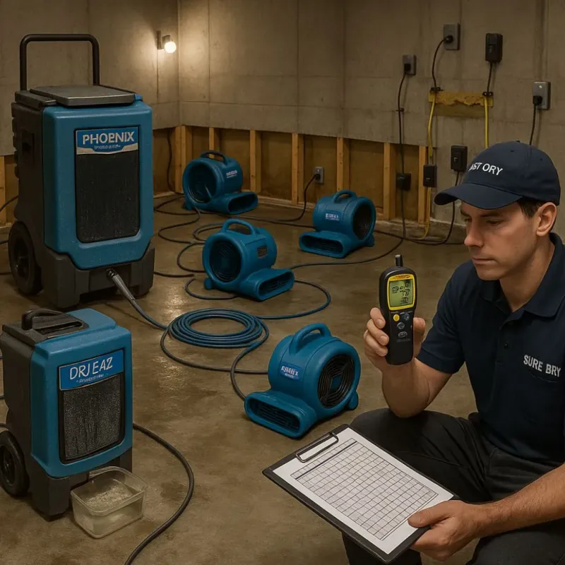 Structural Drying and Dehumidification process in Palm Beach Gardens, FL